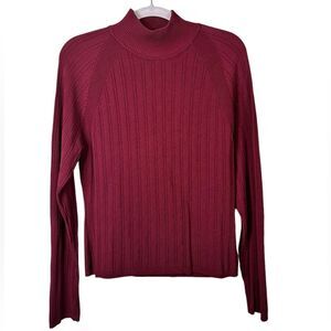 August Silk Mock Neck Knit top. 
Size: Large